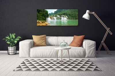 Print op doek Bos waterval landschap