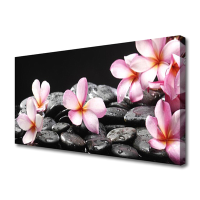 Print op doek Plumeria bloem op de muur