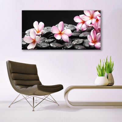 Print op doek Plumeria bloem op de muur