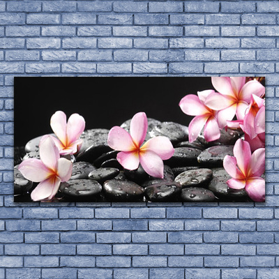 Print op doek Plumeria bloem op de muur