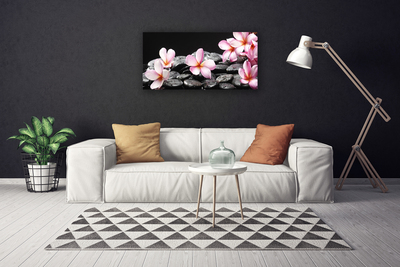 Print op doek Plumeria bloem op de muur