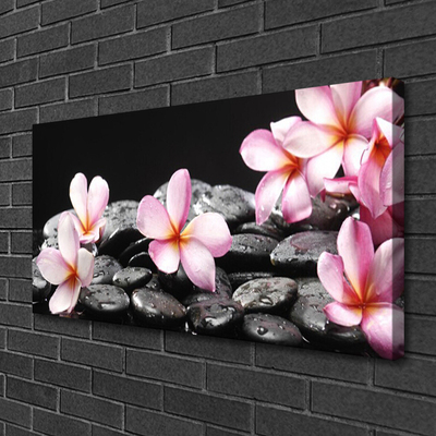 Print op doek Plumeria bloem op de muur