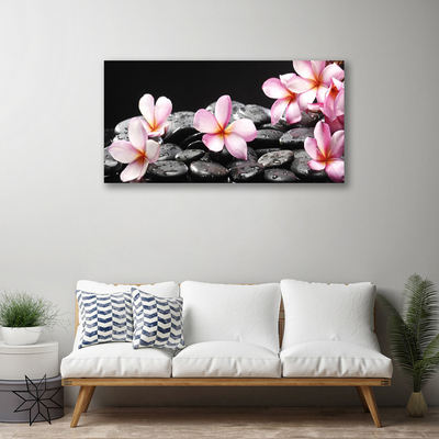 Print op doek Plumeria bloem op de muur