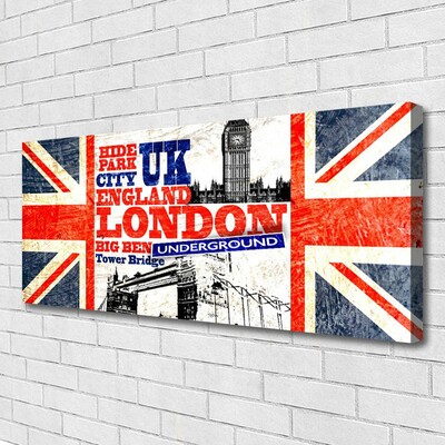 Print op doek London kunst van de vlag