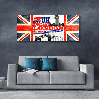 Print op doek London kunst van de vlag