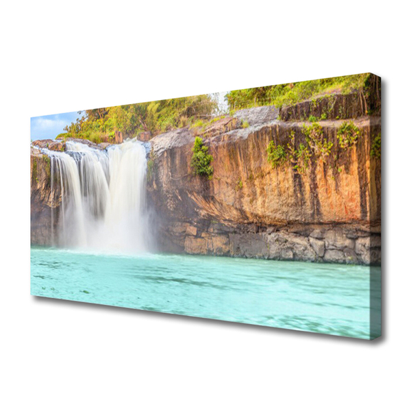 Print op doek Waterfall lake landscape