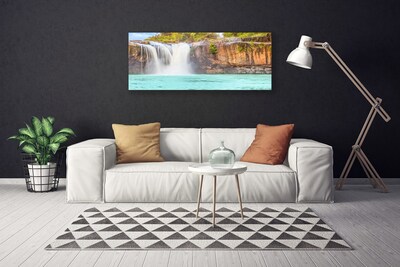 Print op doek Waterfall lake landscape