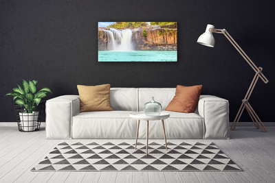 Print op doek Waterfall lake landscape