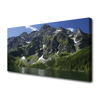 Print op doek Lake forest mountain landscape