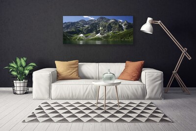 Print op doek Lake forest mountain landscape