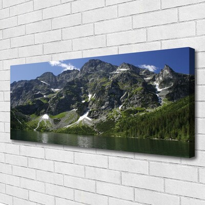 Print op doek Lake forest mountain landscape