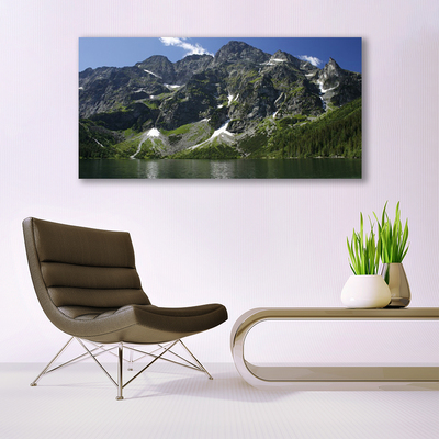 Print op doek Lake forest mountain landscape