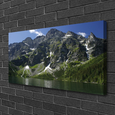 Print op doek Lake forest mountain landscape