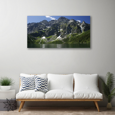 Print op doek Lake forest mountain landscape