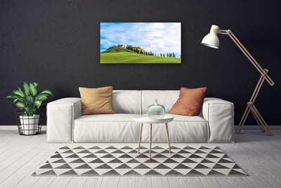 Print op doek Meadow trees landscape