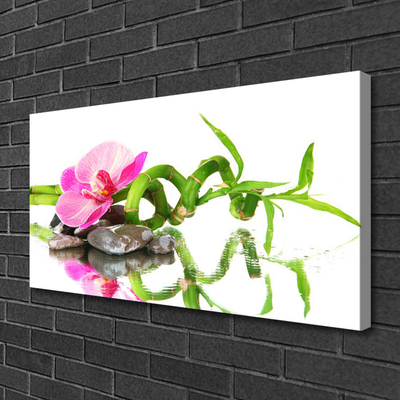 Print op doek Bamboo flower stones art