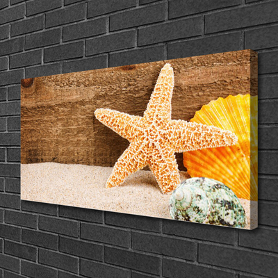 Print op doek Starfish zandkunst