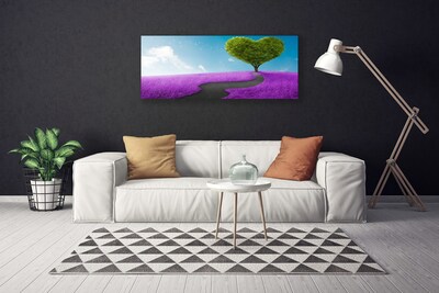 Print op doek Tree meadow nature path