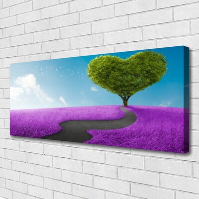 Print op doek Tree meadow nature path