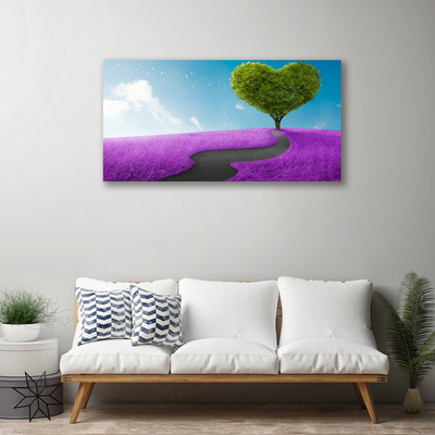 Print op doek Tree meadow nature path