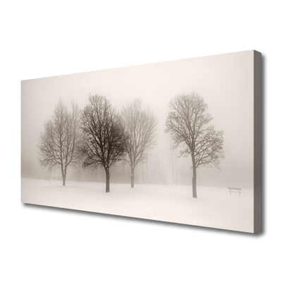 Print op doek Sneeuw bomen van het landschap