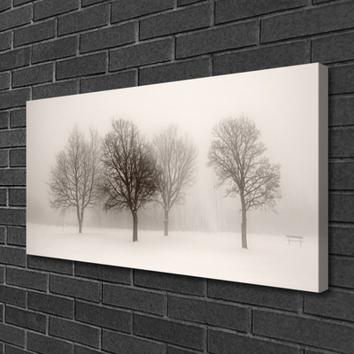 Print op doek Sneeuw bomen van het landschap