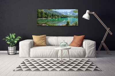 Print op doek Natuur bergen lake forest