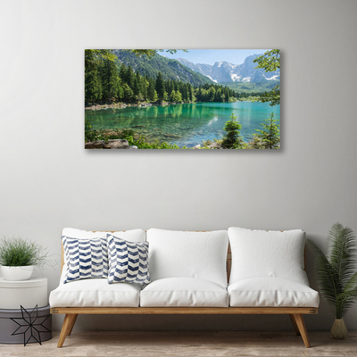 Print op doek Natuur bergen lake forest