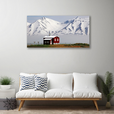 Print op doek Mountain home landschap sneeuw