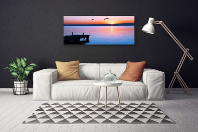 Print op doek Sea pier zon landschap