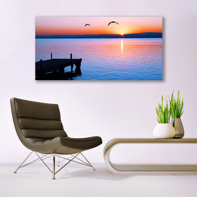 Print op doek Sea pier zon landschap