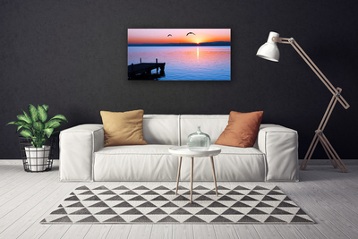 Print op doek Sea pier zon landschap