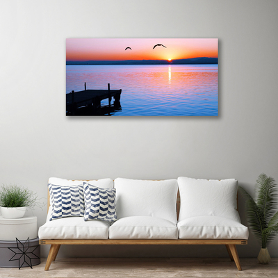 Print op doek Sea pier zon landschap