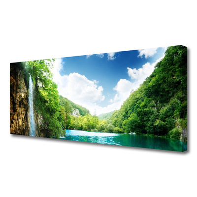 Print op doek Forest lake mountain nature