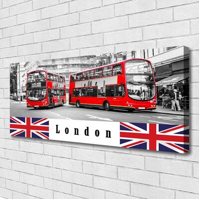 Print op doek London bus art