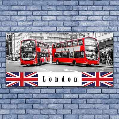 Print op doek London bus art