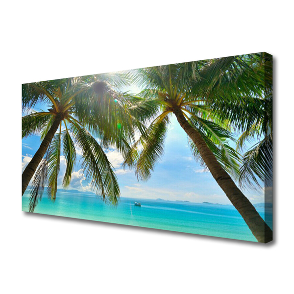 Print op doek Palm tree sea landscape