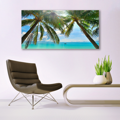 Print op doek Palm tree sea landscape