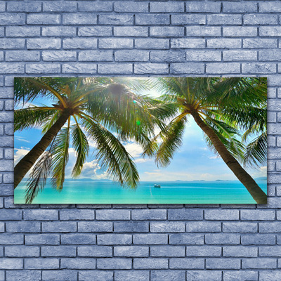 Print op doek Palm tree sea landscape