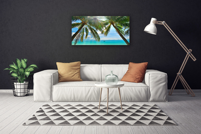 Print op doek Palm tree sea landscape