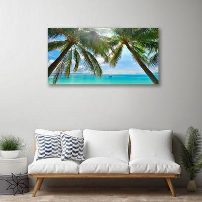 Print op doek Palm tree sea landscape