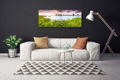 Print op doek Grass lake nature