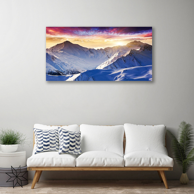 Print op doek Snow mountain landschap