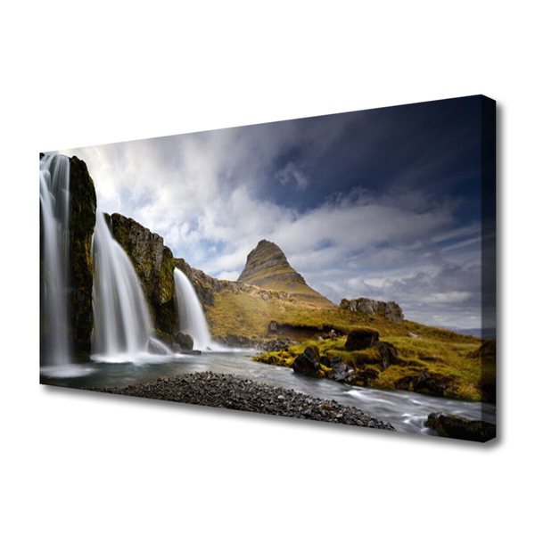 Canvas doek foto Waterval van de berg landschap