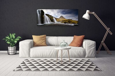 Canvas doek foto Waterval van de berg landschap