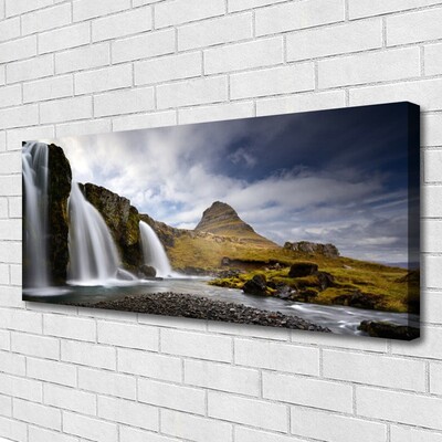 Canvas doek foto Waterval van de berg landschap