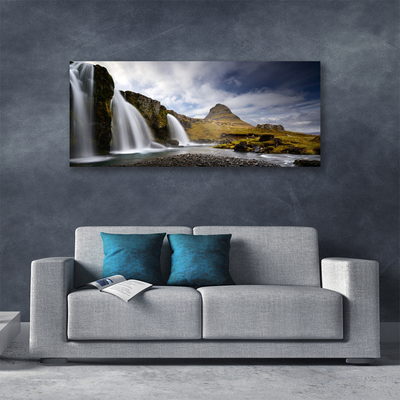 Canvas doek foto Waterval van de berg landschap