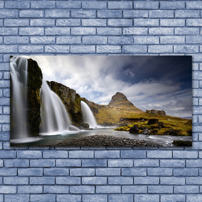 Canvas doek foto Waterval van de berg landschap