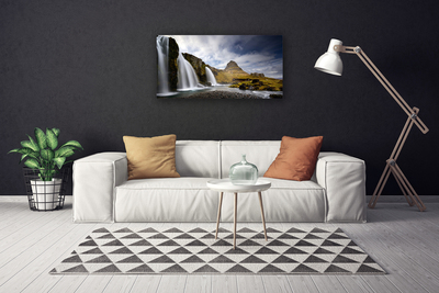 Canvas doek foto Waterval van de berg landschap