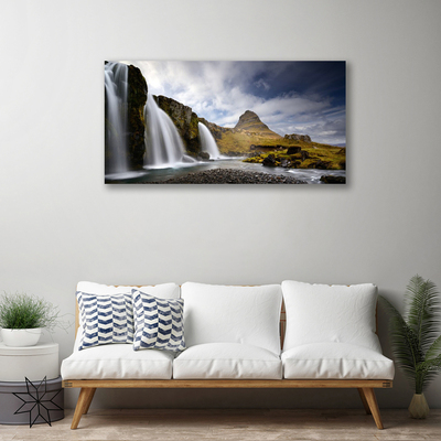 Canvas doek foto Waterval van de berg landschap